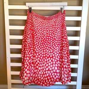 Trina Turk Red and White Midi Skirt